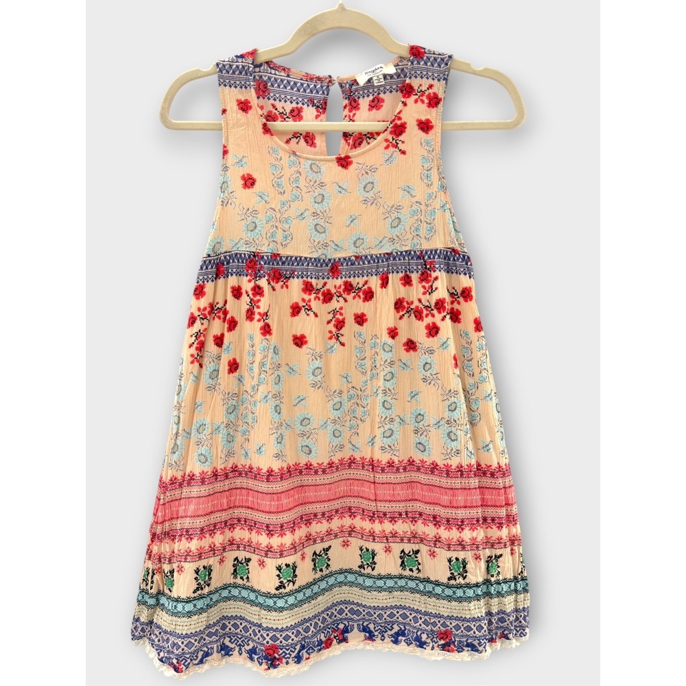 Hayden Los Angeles Floral Boho Dress S Sleeveless Rayon Festival Cottagecore